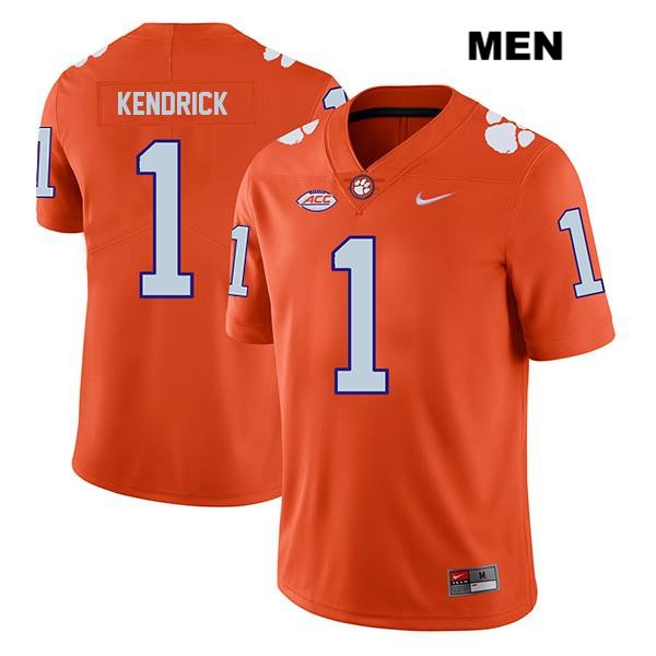 Men's Clemson Tigers #1 Derion Kendrick Stitched Orange Legend Authentic Nike NCAA College Football Jersey YRH3746JA